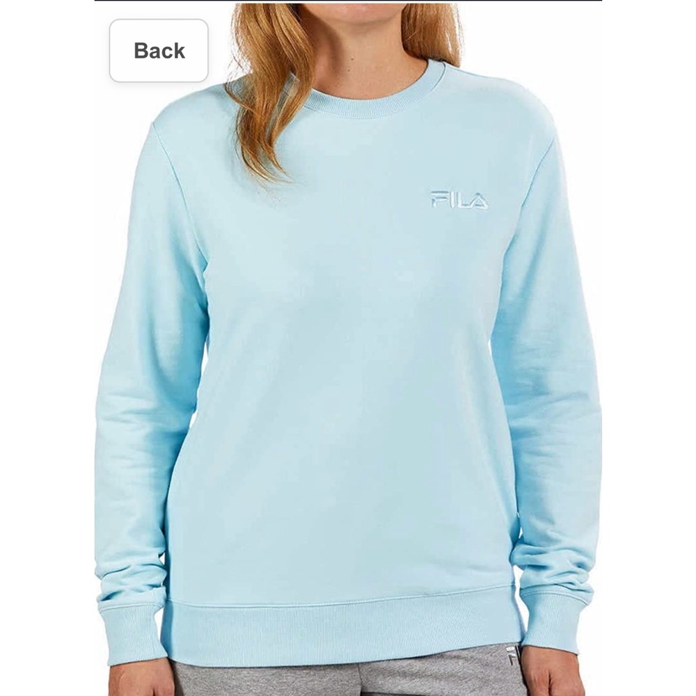 Fila round neck mid weight pullover sweatshirt with logo soft long sleeve warm